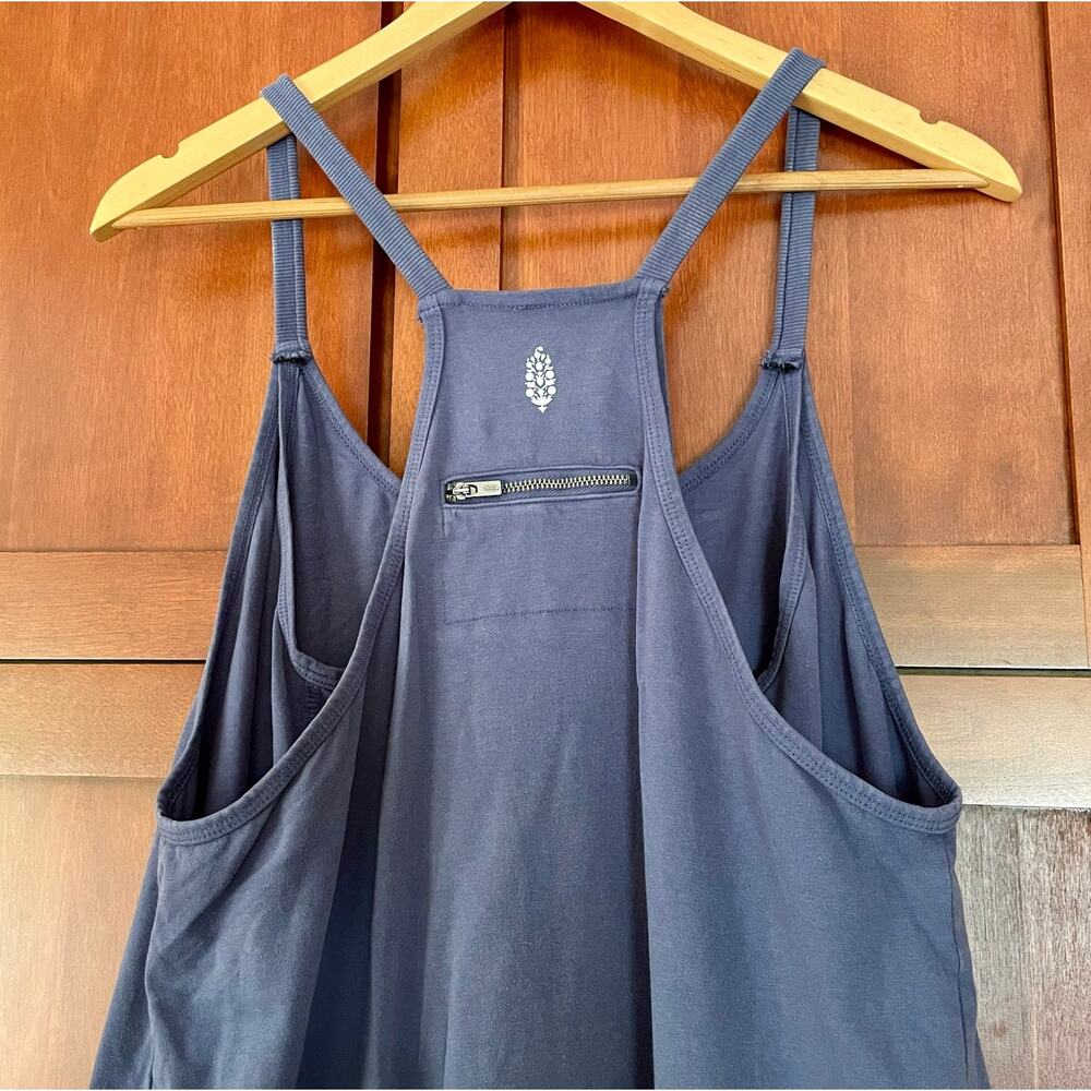 Free People Movement Hot Shot Mini Dress Built In Shorts Blue Indigo Size Medium - Picture 7 of 12